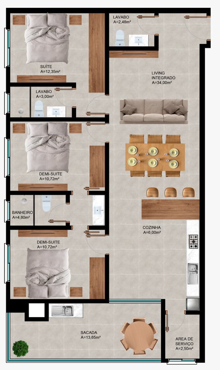 Planta 1 de Selectus Residence
