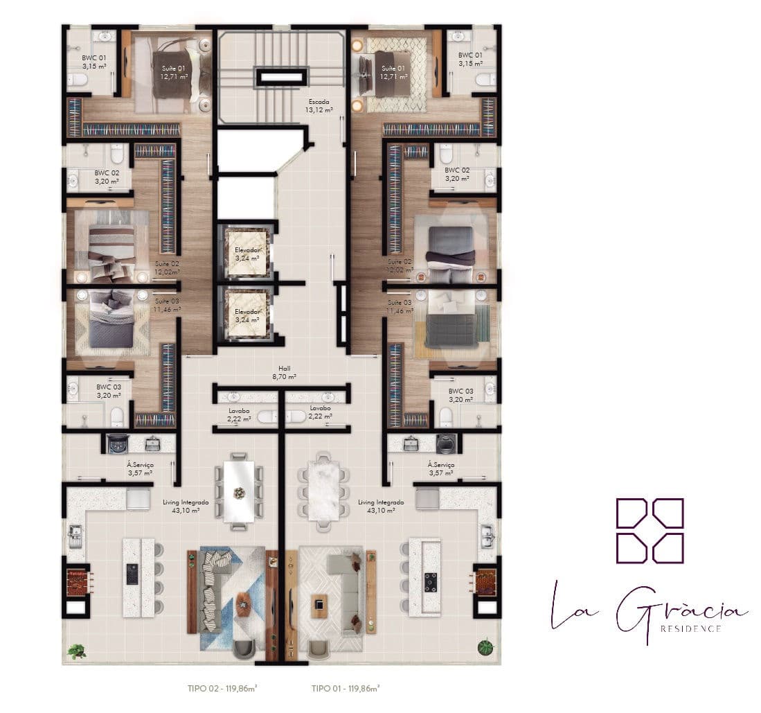 Planta 2 de La Gracia Residence