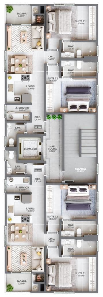 Planta 3 de Saint Germain Residence