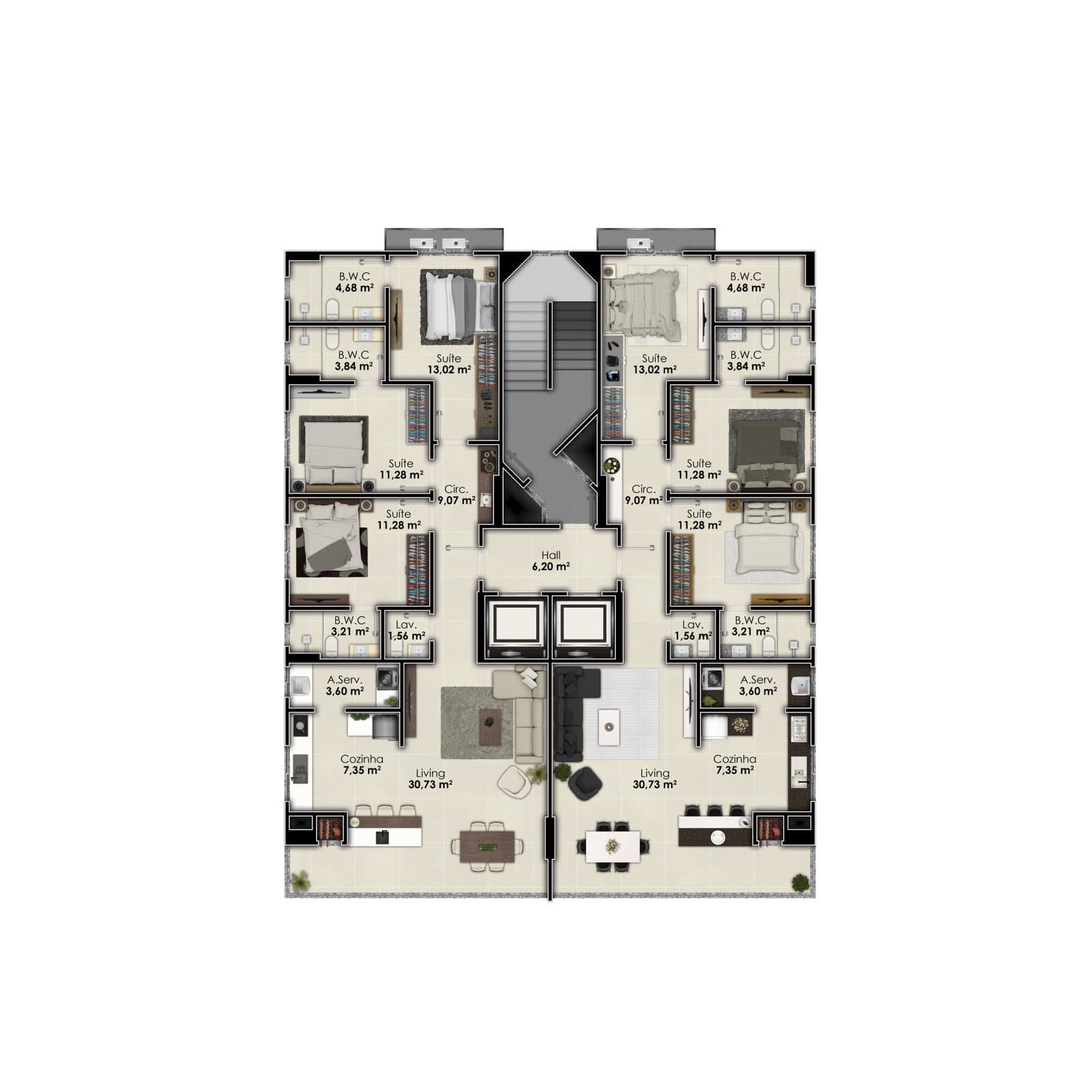 Planta 1 de Villa Áquila Residence