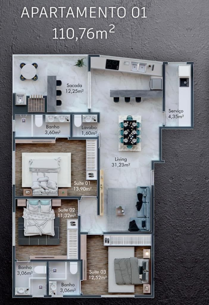 Planta 2 de San Pietro Residence