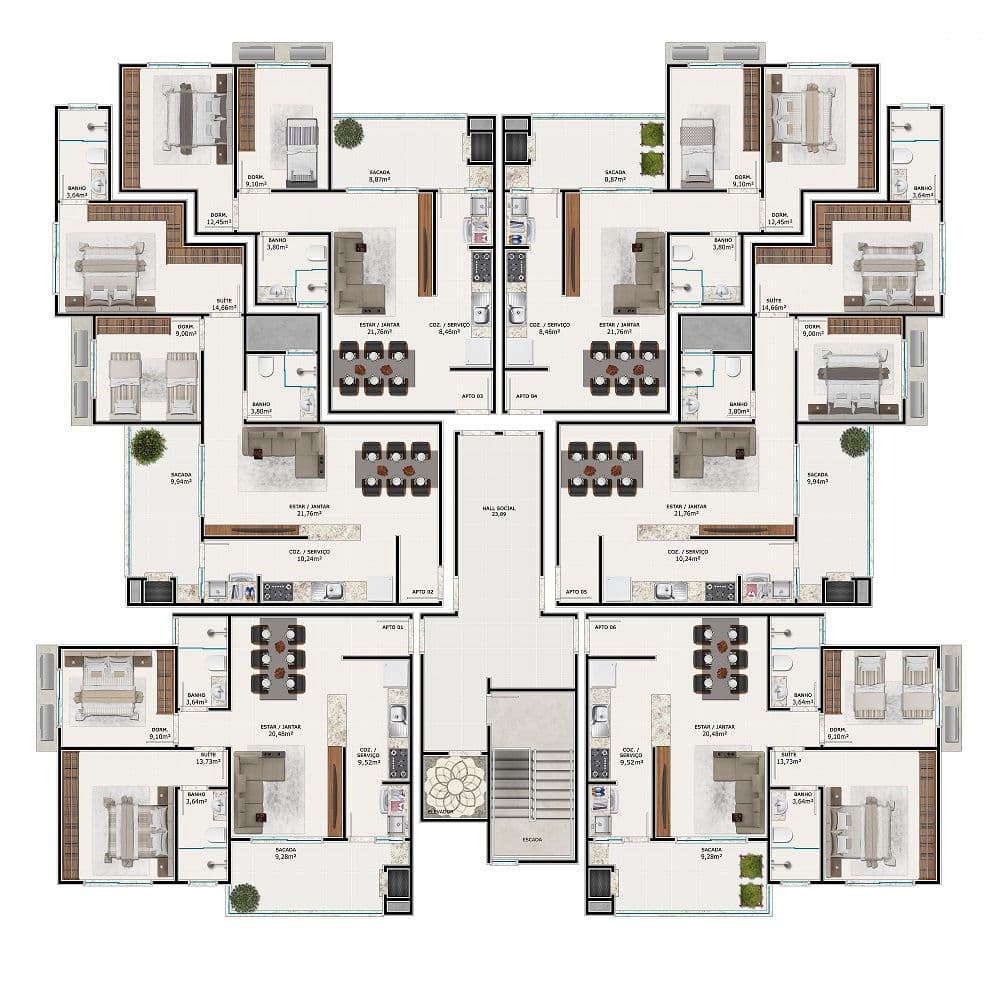Planta 2 de São Francisco Residence