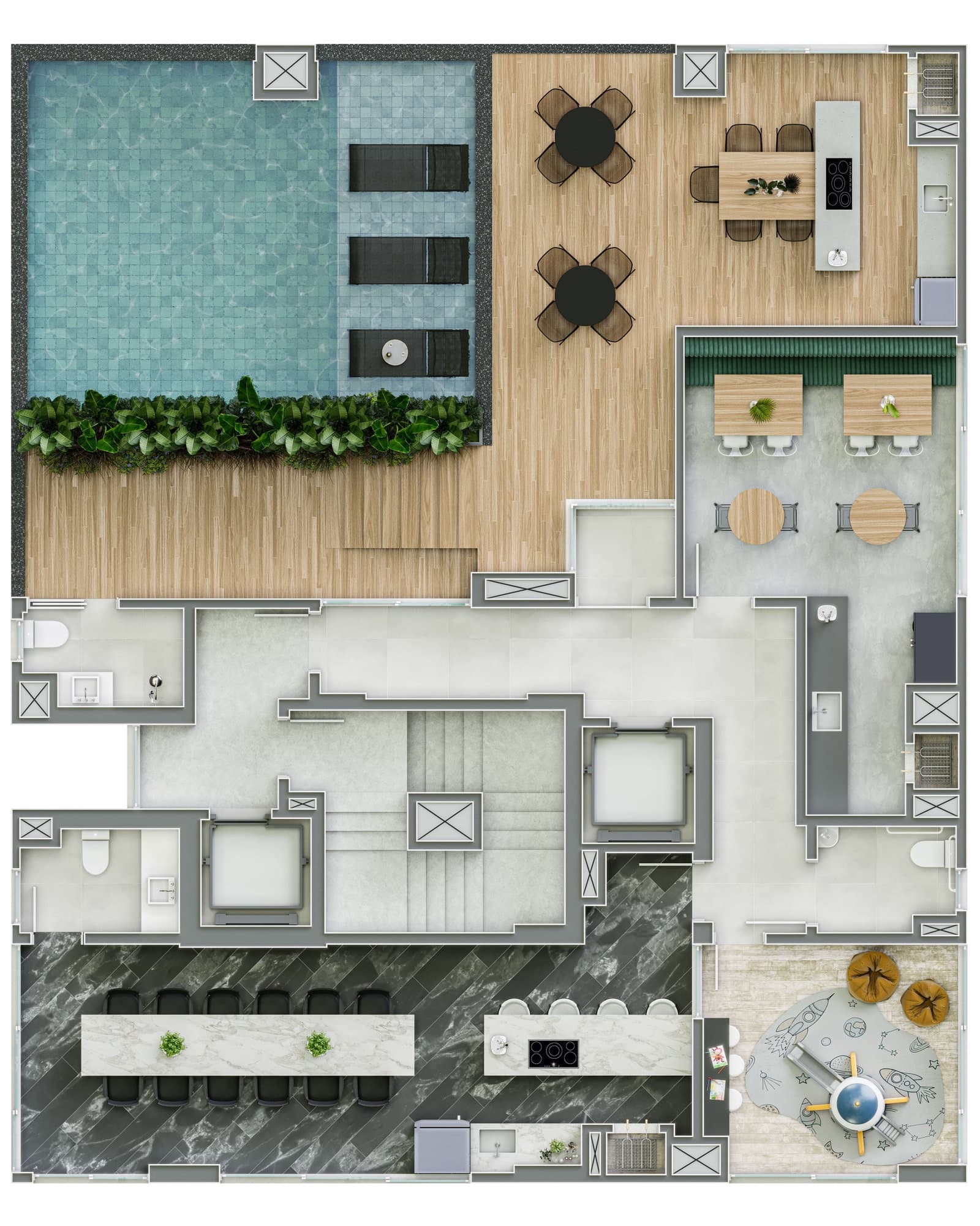 Planta 3 de Flow Aptos
